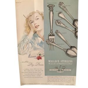 Vintage 1951 Wallace Sterling In All Her Day Dreams Ad Advertisement